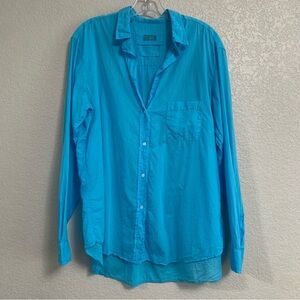 Grayson Hero Shirt Top Womens 5 XL Cotton Lightweight Blue Preppy Beach Coastal
